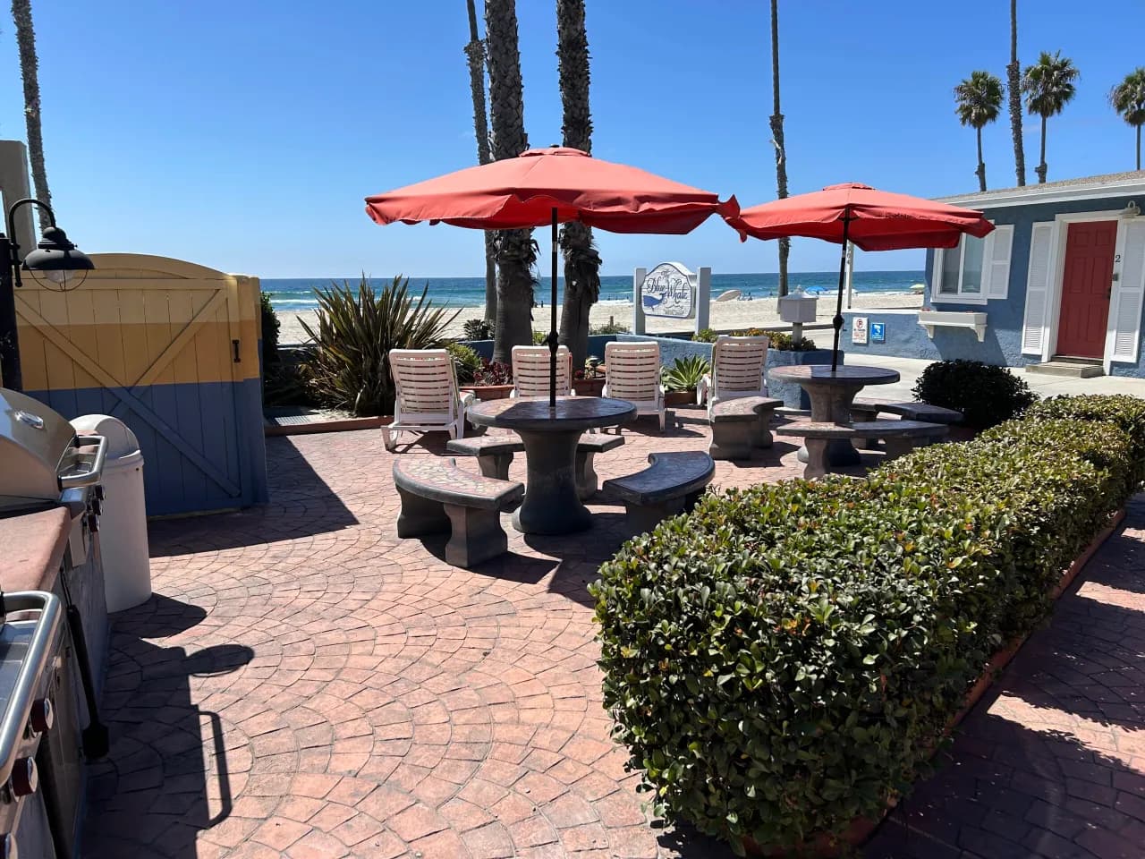 Patio space at Blue Whale Resort